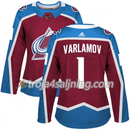 Colorado Avalanche tröja Semyon Varlamov 1 Adidas 2017-2018 Burgundy Röd Authentic - Dame NHL Tröjor Colorado Avalanche tröja Semyon Varlamov 1 Adidas 2017-2018 Burgundy Röd Authentic - Dame NHL Tröjor
